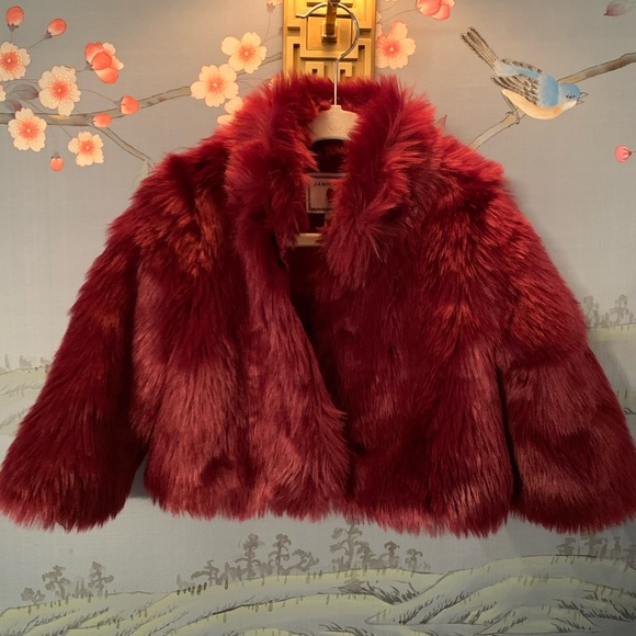 Janie and Jack Other - Janie and Jack Cranberry Faux Fur Chubby Jacket